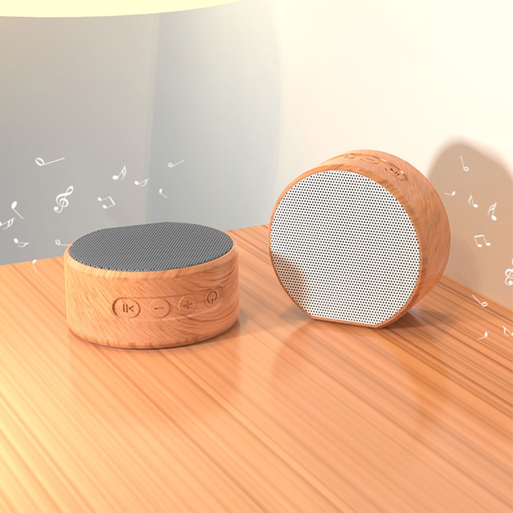 Loa bluetooth mini không dây để bàn vân gỗ nhựa với tính năng nghe đài FM và hỗ trợ sử dụng thẻ nhớ và USB