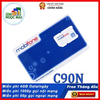 Sim 4G Mobifone C90N - CV119 - MIỄN PHÍ 2 THÁNG - 120GB DATA TỐC ĐỘ CAO - 4GB/NGÀY - SIM NGỌC MAI