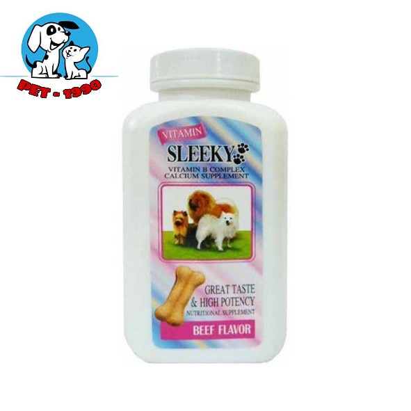 Viên Canxi Thái Sleeky - Viên Nhai Bổ Sung Canxi Cho Răng Và Xương Khớp Cho Chó Mèo Vị Bò, Gà