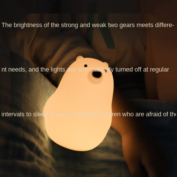 Đèn ngủ hình gấu Bắc Cực đáng yêu có thể sạc lại USB