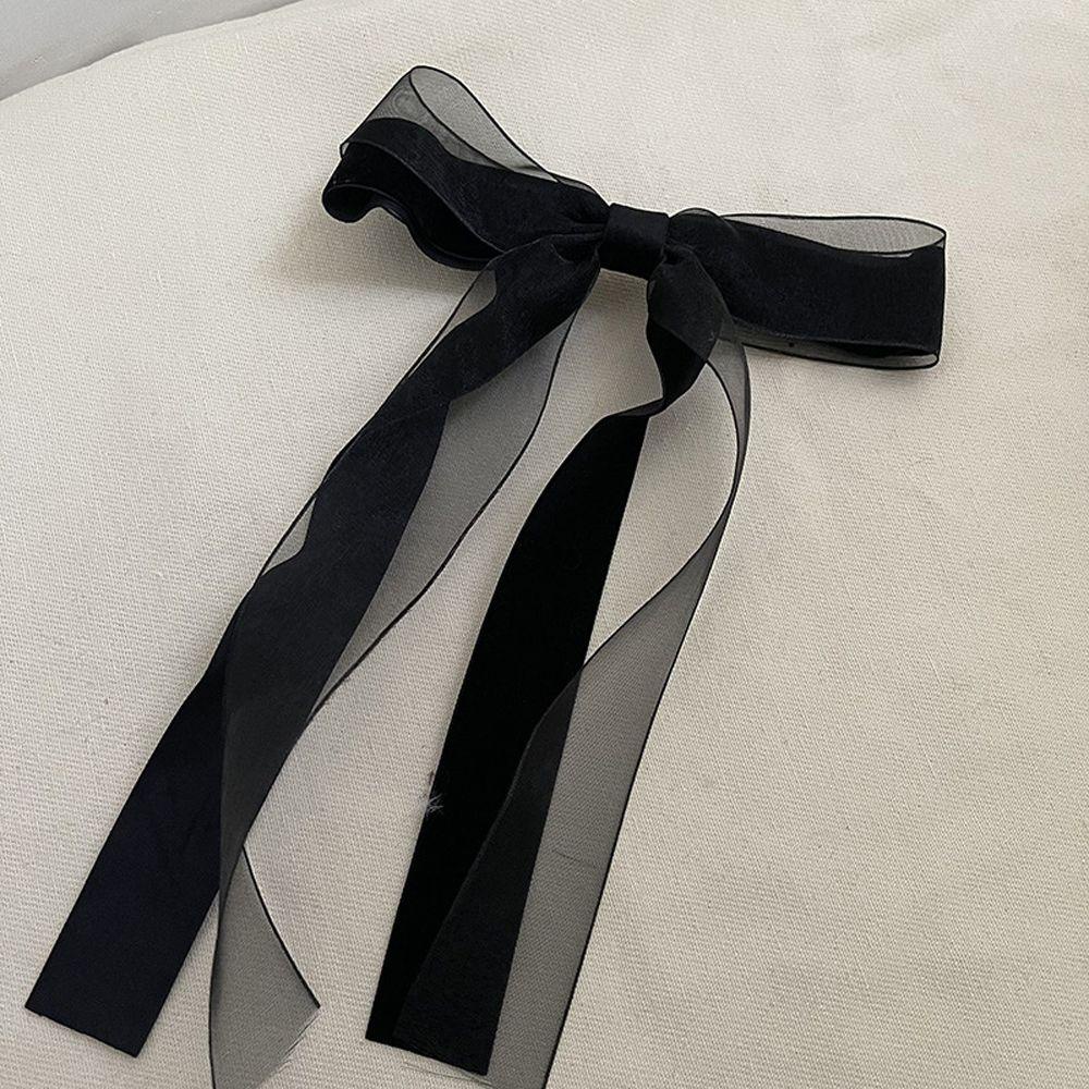 Kẹp Tóc Đính Nơ Ruy Băng Phong Cách Pháp Cổ Điển Ngọt Ngào Cho Nữ