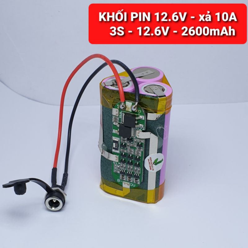 achun.vn - KHỐI PIN 3S-12V - 2600mah XẢ 10A ( tam giác)