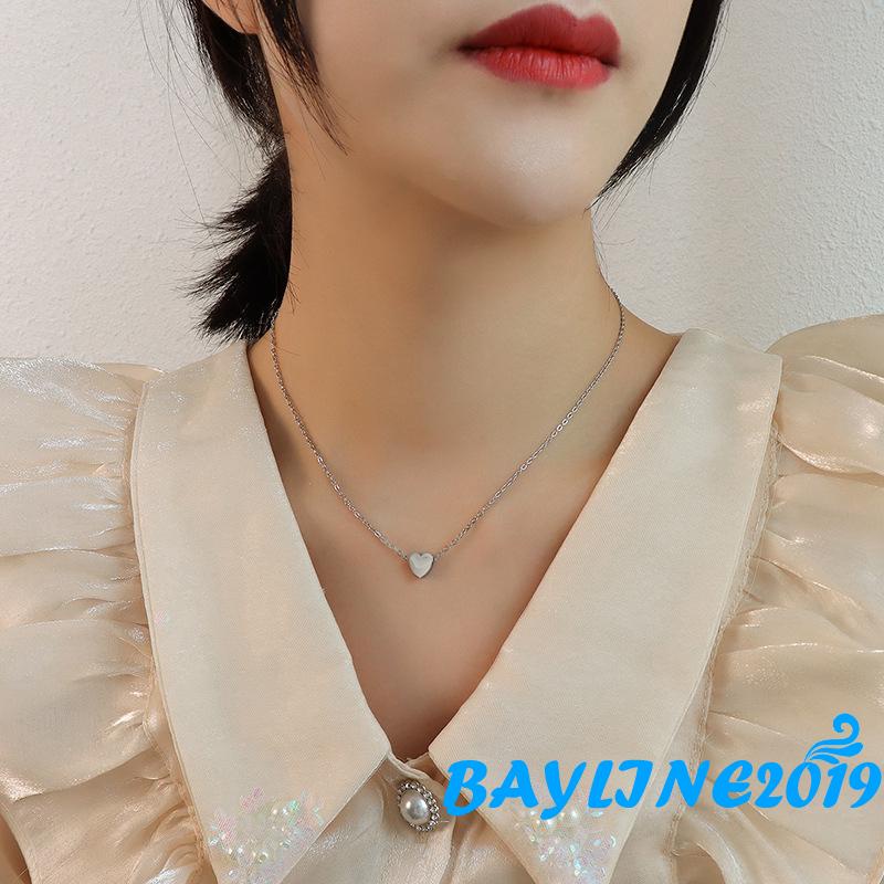 Vòng cổ Sợi Xích Mặt Hình Trái Tim Mini Màu Sắc Đơn Giản Dành Cho Nữ