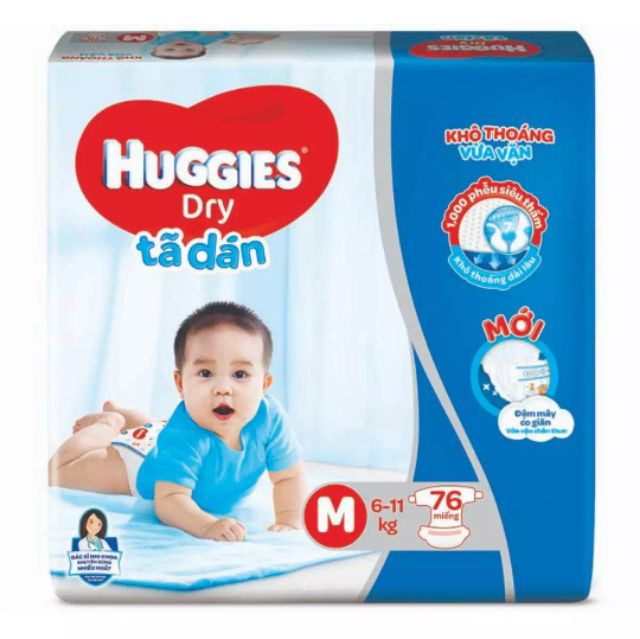 Tã dán HUGGIES L68/M76/M48/XL62