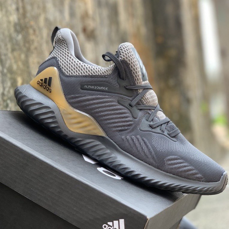 Giày thể thao Sneaker nam nữ Adidas Alphabounce 2018 màu Cafe (Free ship)(Hàng 1-1 Trung)(Tặng box bảo vệ)