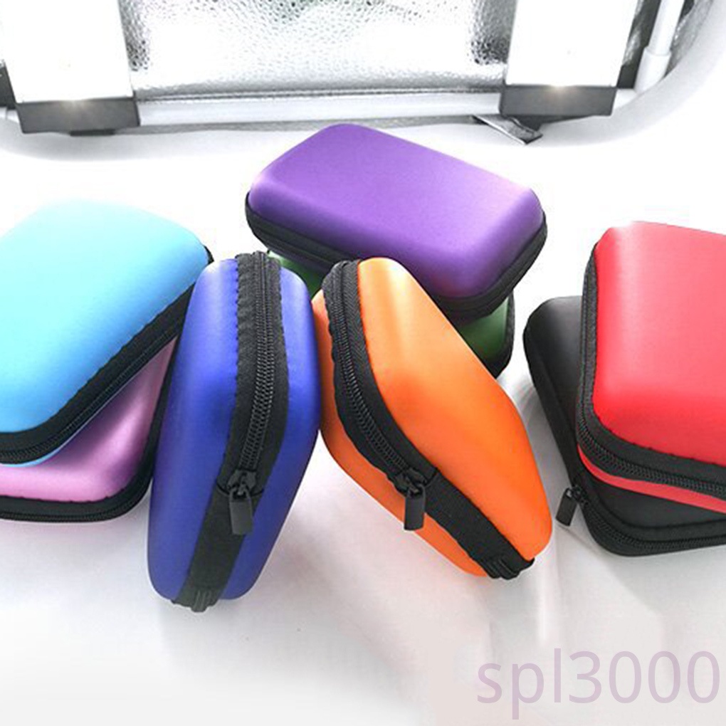 Hộp đựng tai nghe/ cáp sạc hình chữ nhật bằng nhựa EVA có khóa kéo tiện lợi