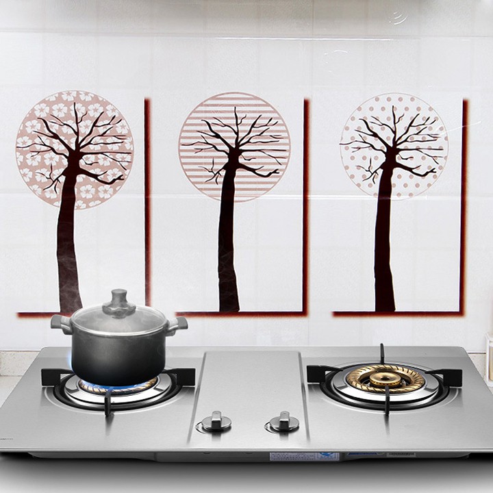 Giấy dán tường cách nhiệt trang trí nhà bếp với mẫu đơn giản nhẹ nhàng