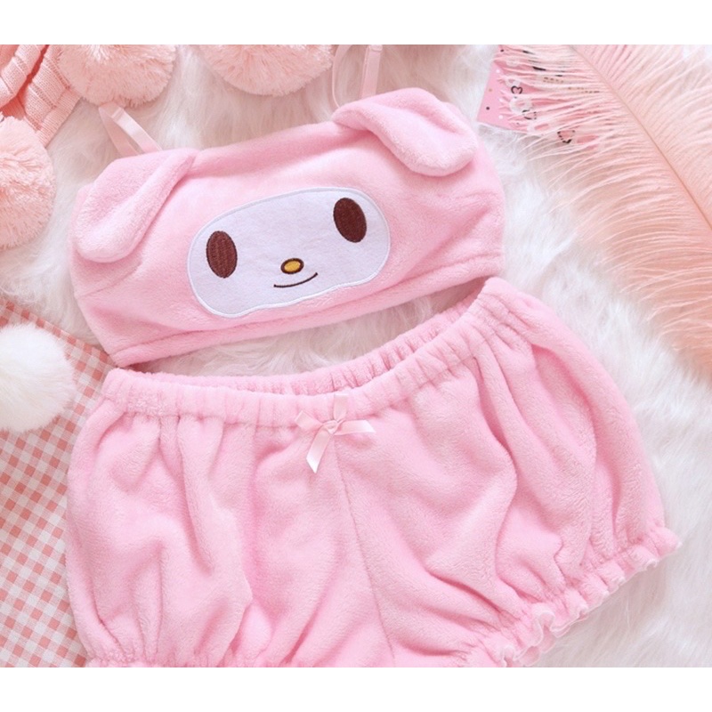 Bộ đồ mặc ngủ hình chú cún anime tai dài dễ thương
