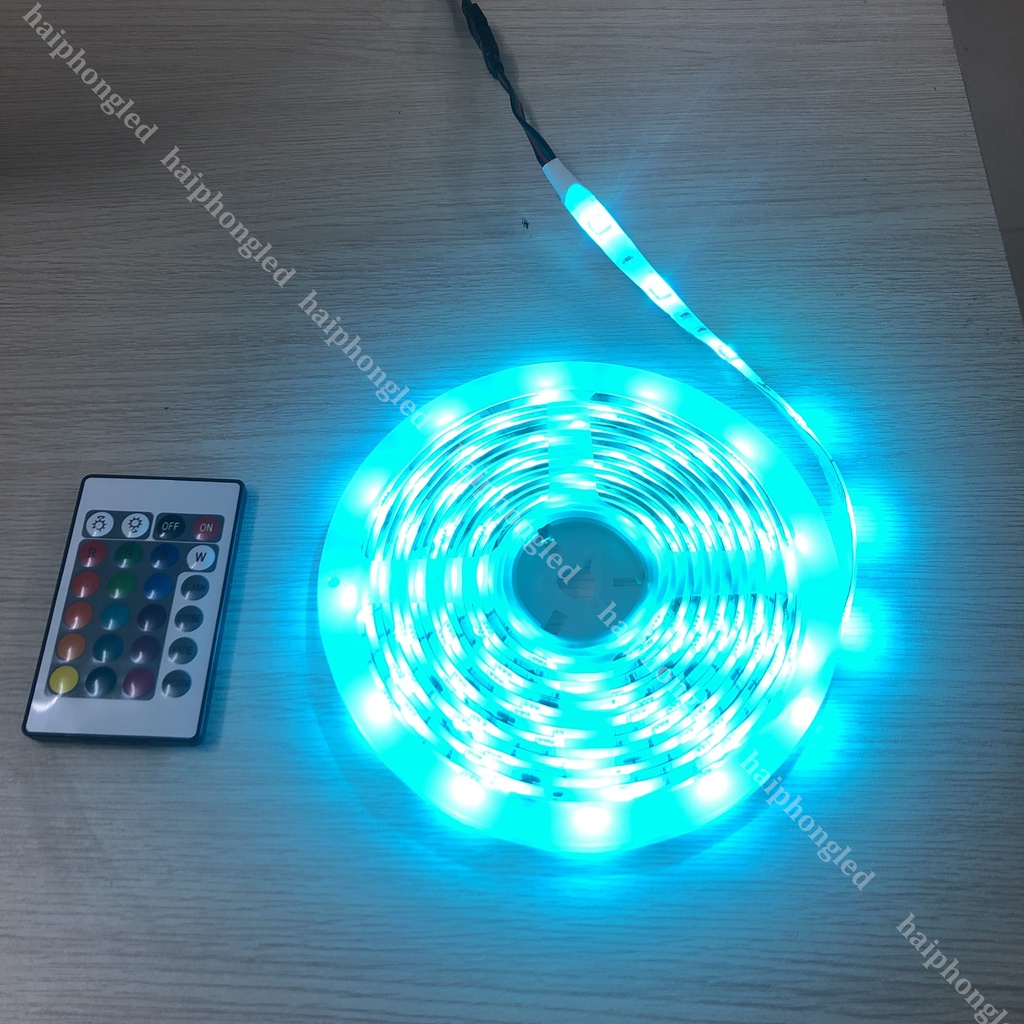 Full bộ đèn led nháy theo nhạc dây dán chip 5050 cực sáng kèm điều khiển 24 phím