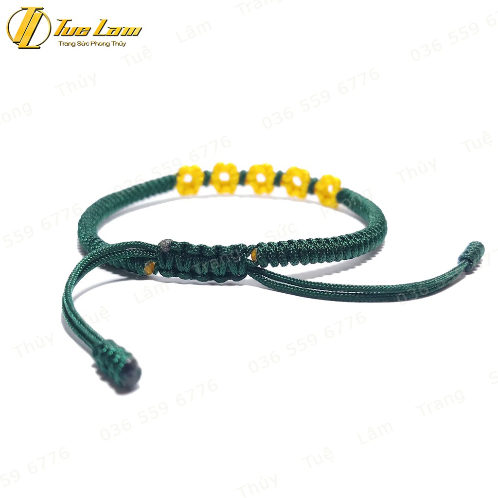 Vòng Tay Dây Chỉ Handmade Tết Hoa Vàng May Mắn - Tuệ Lâm