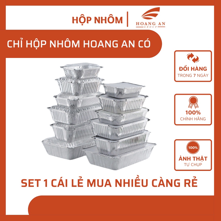 Khay Giấy Bạc Hộp Nhôm Lót Nồi Chiên Không Dầu Đến Từ Hoàng An Khay Đựng Đồ Ăn Cơm Văn Phòng Dùng Một Lần Có Nắp - HAL