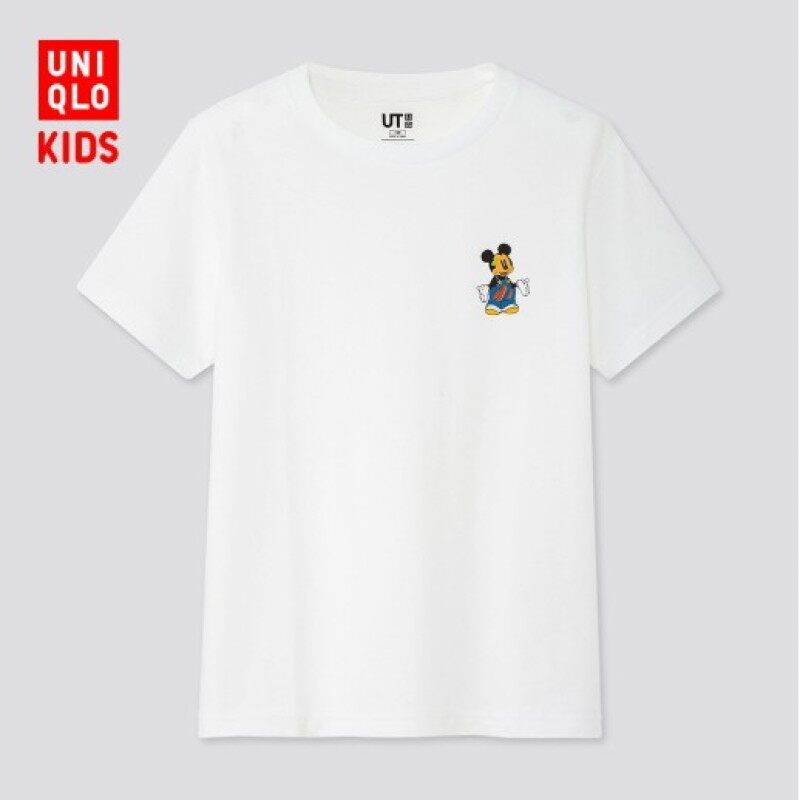 Áo thun Uniqlo 426376 tay ngắn in hình chuột Mickey Disney thời trang năng động cho nam nữ