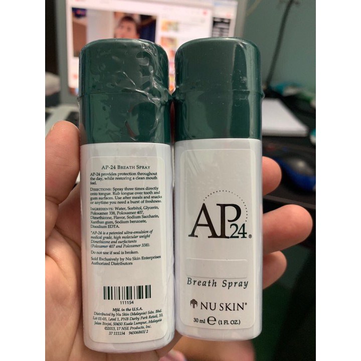 [CHÍNH HÃNG] Xịt Thơm Miệng AP24 Nuskin - Anti-Plaque Breath Spray - Cứu tinh cho khoang miệng của bạn