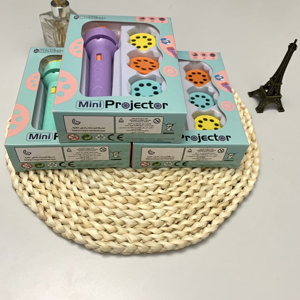 Đèn pin chiếu hình, ĐÈN PIN GỒM 80 HÌNH dành cho bé 1-6 tuổi, kích thước 11x3cm