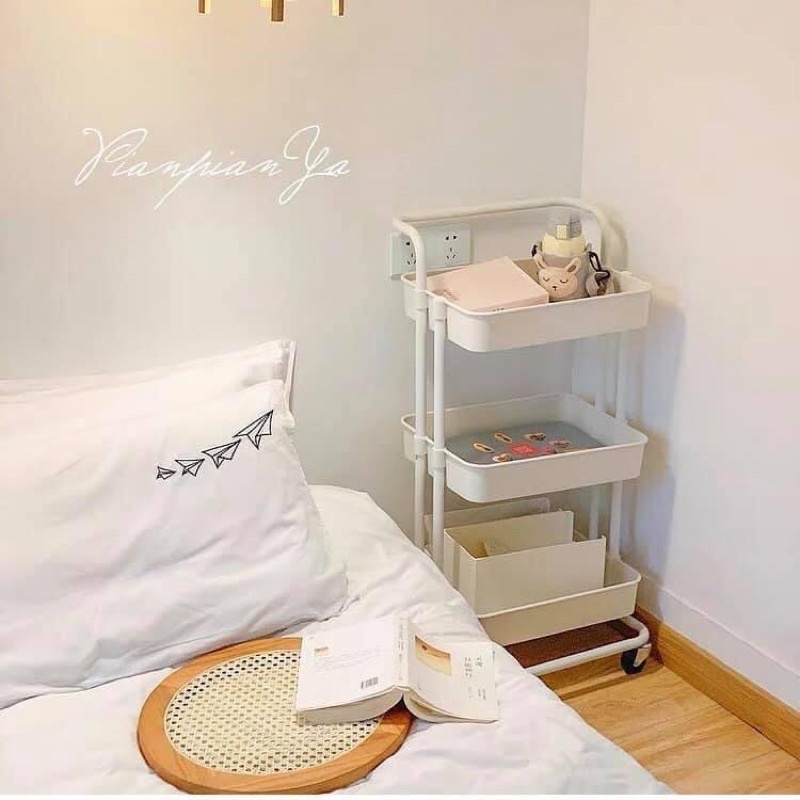 XE ĐẨY/ KỆ TẦNG SPA ĐA NĂNG DECOR ĐỒ CHO BÉ, TẢ BỈM, PHỤ KIỆN, QUAY TIKTOK, PHÒNG NGỦ, NHÀ TẮM, BẾP
