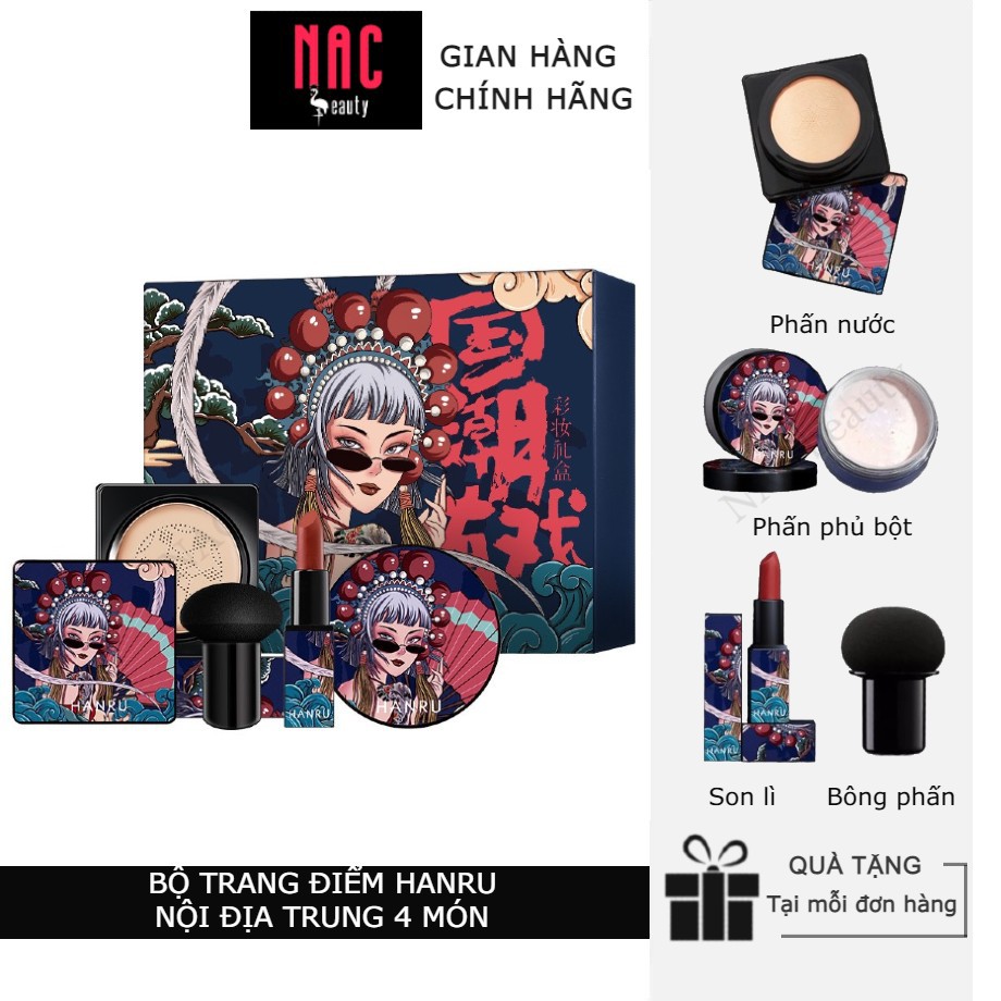 Set trang điểm 4 món HANRU nội địa trung / Bộ trang điểm