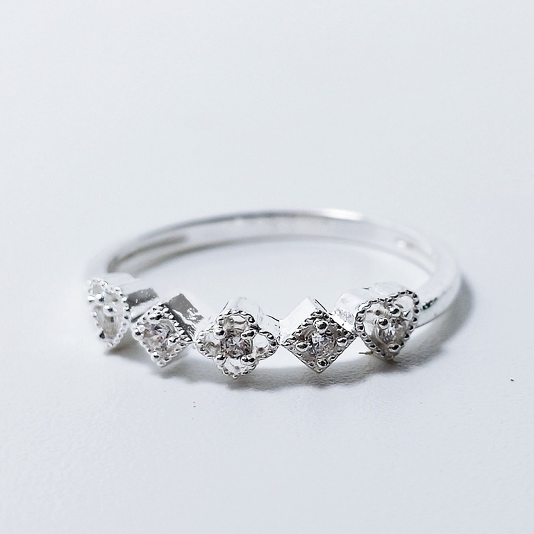 Nhẫn bạc Nhẫn thiết kế mặt Tứ quý chi tiết tinh tế