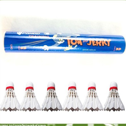 Ống Cầu Lông Pando Tom & Jerry đỏ set 12 quả Greennetworks