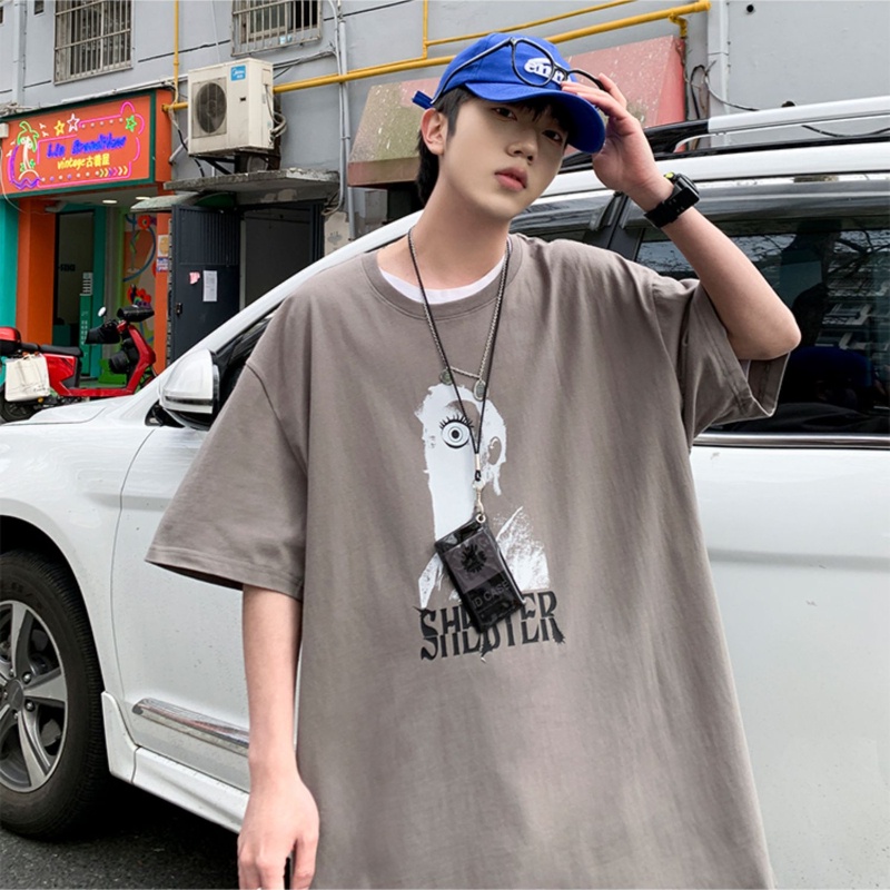 Áo thun IFNICEFUTURE tay ngắn dáng rộng in chữ cái trẻ trung hợp thời trang dễ phối đồ dành cho nam