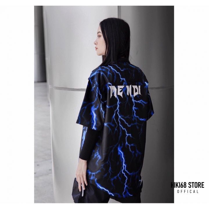 Áo Sơ Mi Tay Lửng Menden Sấm Xét Thunder Phản Quang Fulltag  Lụa Mềm 100% | BigBuy360 - bigbuy360.vn