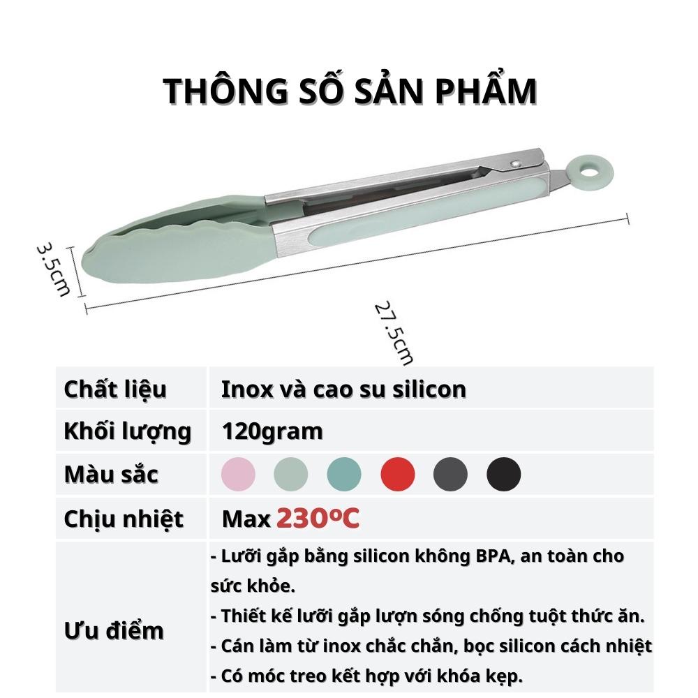 Kẹp gắp thức ăn silicon – Kẹp gắp đồ nóng cán inox JOYSHOUSE