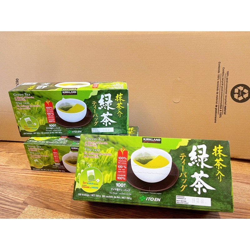 Trà xanh Kirkland Green Tea A Blend Of Sencha & Matcha 100 gói