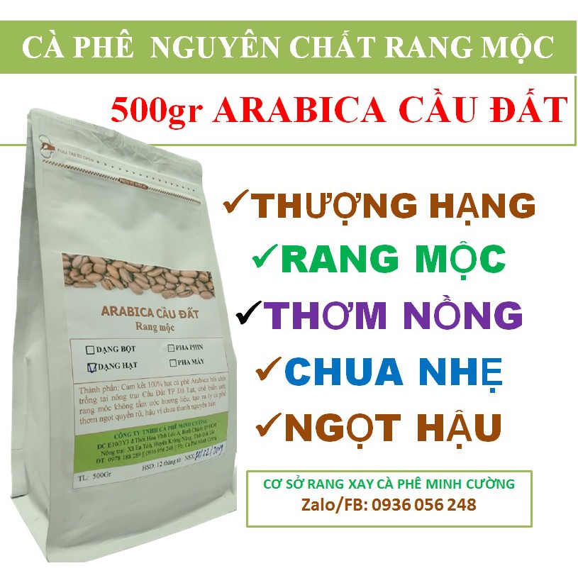 500gr Cà phê Arabica Cầu Đất - Cafe hạt Moka thượng hạng rang Mộc | BigBuy360 - bigbuy360.vn