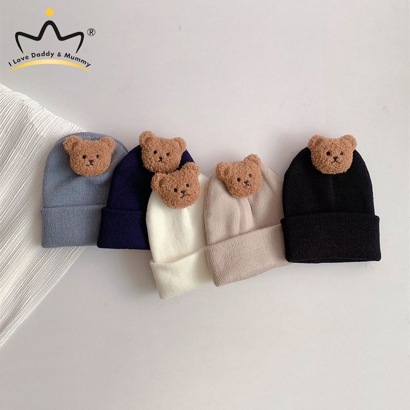 Mũ Dệt Kim Hình Gấu Hoạt Hình Dễ Thương Làm Đạo Cụ Chụp Ảnh Cho Bé