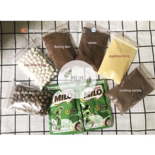 SET MILO DẦM TRÂN CHÂU PUDDING BÁNH FLAN