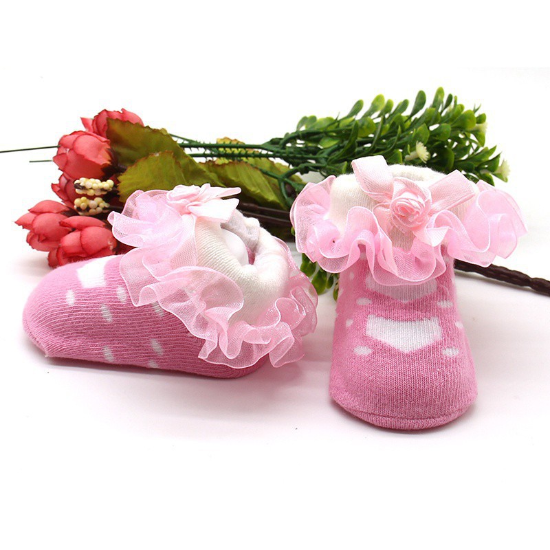 Vớ Lưới Tutu Thêu Hoa Cho Bé Gái