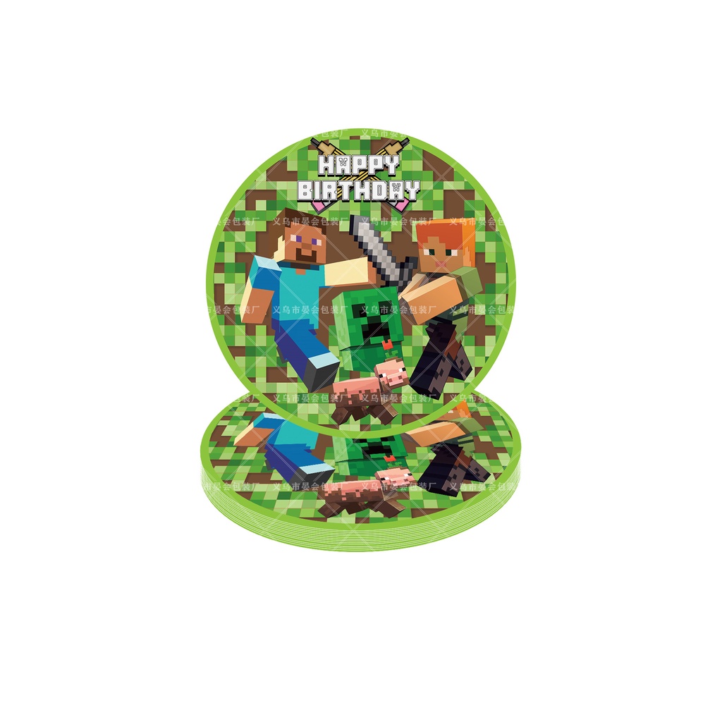 Bộ Dụng Cụ Trang Trí Bánh Kem Sinh Nhật Họa Tiết minecraft yt1 ty1