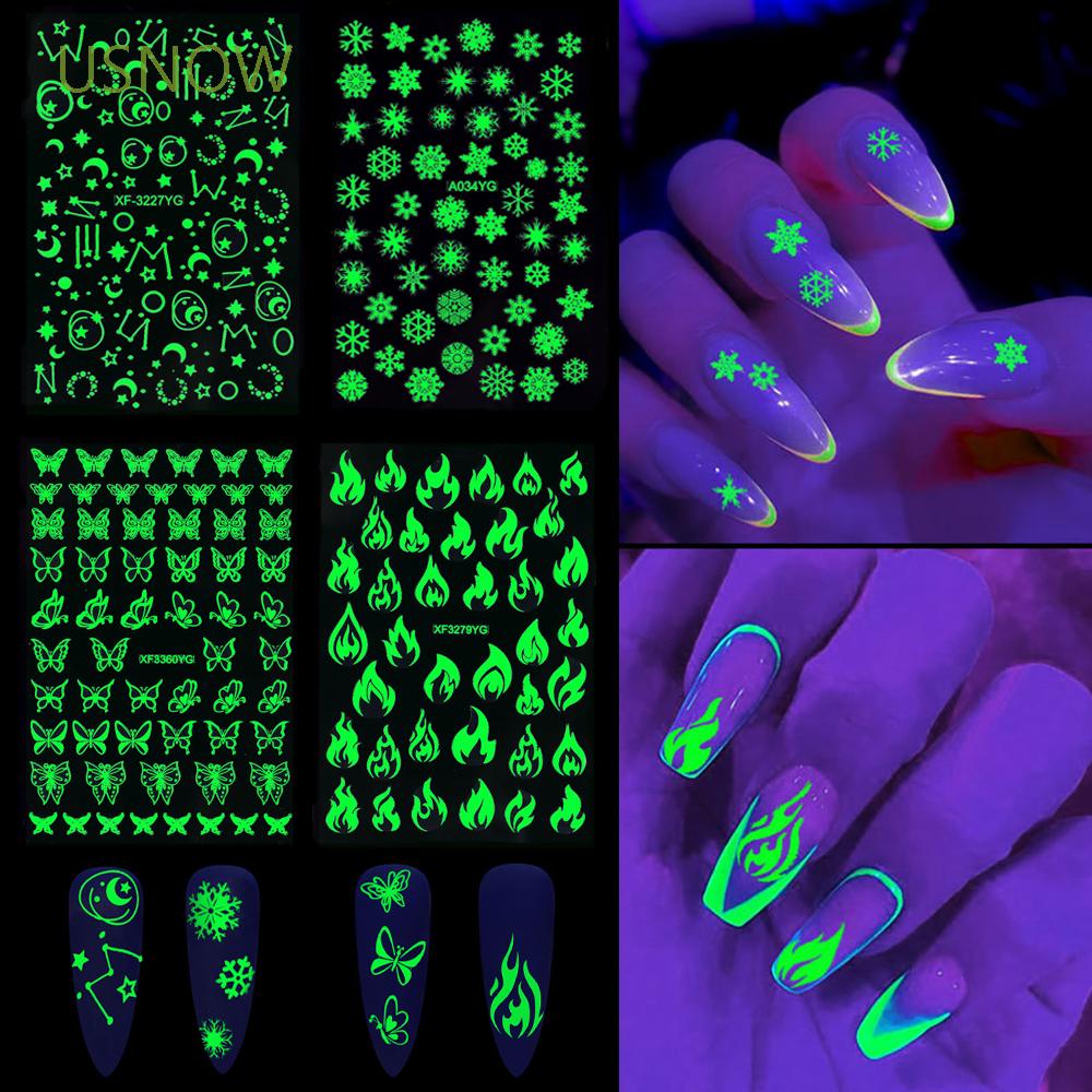 [Hàng mới về] Nhãn dán dạ quang trang trí móng tay nghệ thuật