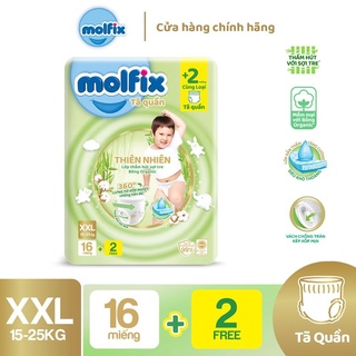 Tã/bỉm quần molfix thiên nhiên regular xxl - gói 16+2 miếng - gói nhỏ