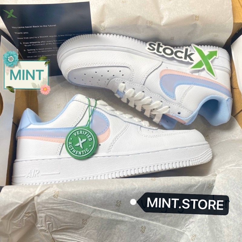 MINTSTOREGiày Sneaker Trắng Viền Phối Hồng Xanh Pastel