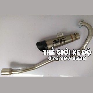 Bộ pô SC vát full cổ pô Exciter 150 độ bô nổ SC xéo Ex 150