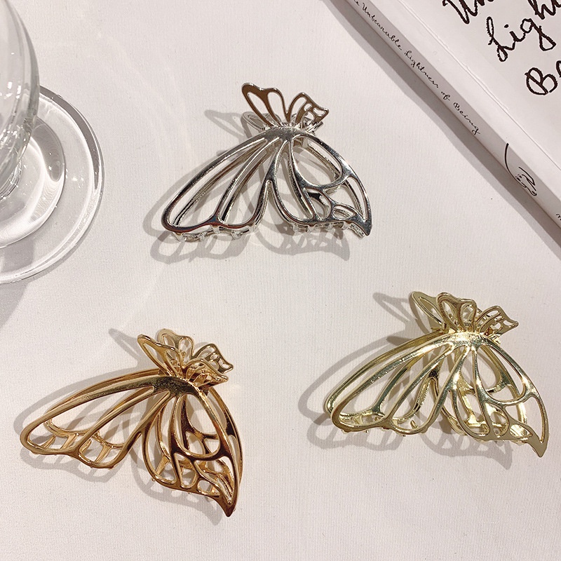 Kẹp Tóc Hình Bướm Ba Chiều Bằng Kim Loại Thời Trang Cổ Điển Dành Cho Nữ