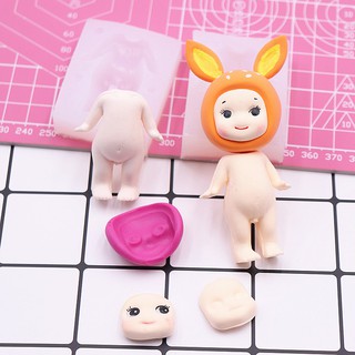 New blind box mini cartoon face body silicone mold DIY ultra-light clay soft clay face mold set