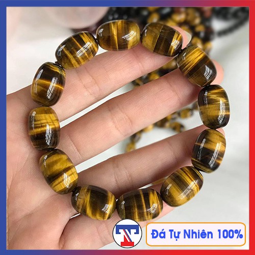 Vòng tay mệnh thổ cho nữ nam đá có tính thẩm mỹ cao màu sắc tươi sáng, Vòng đá phong thủy may mắn tài lộc