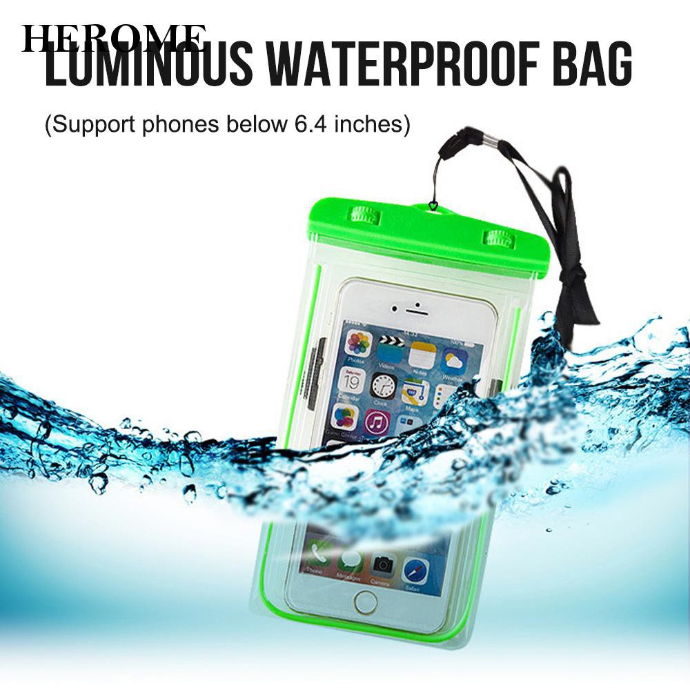 herome Universal Waterproof Case For Smartphone Clear Underwater Phone Pouch PVC Fluorescent Chic