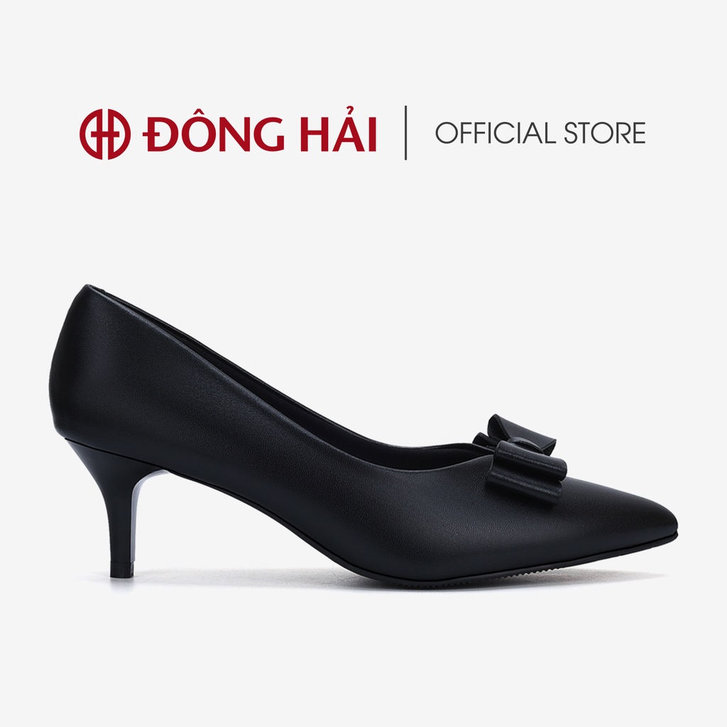 Giày cao gót nữ Đông Hải mũi nhọn đính  nơ nữ tính gót nhọn cao 6cm tôn dáng  thanh lịch - G81I1