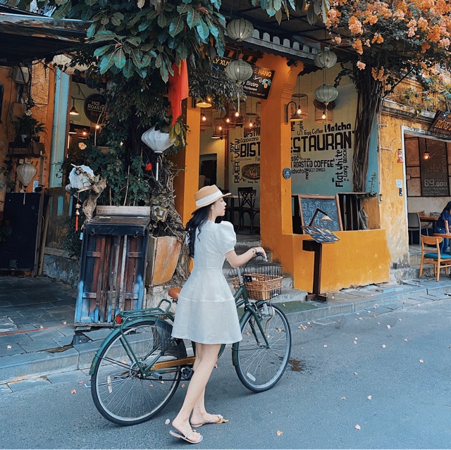789 Váy cổ nhún chân bồng