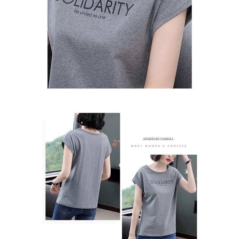 Áo thun tay ngắn dáng rộng thời trang mùa hè cho phụ nữ trung niên