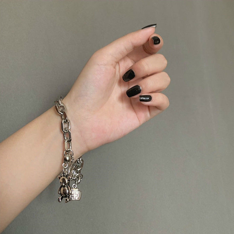 Vòng Đeo Tay Có Khóa Hình Gấu Đơn Giản Phong Cách Hàn Quốc