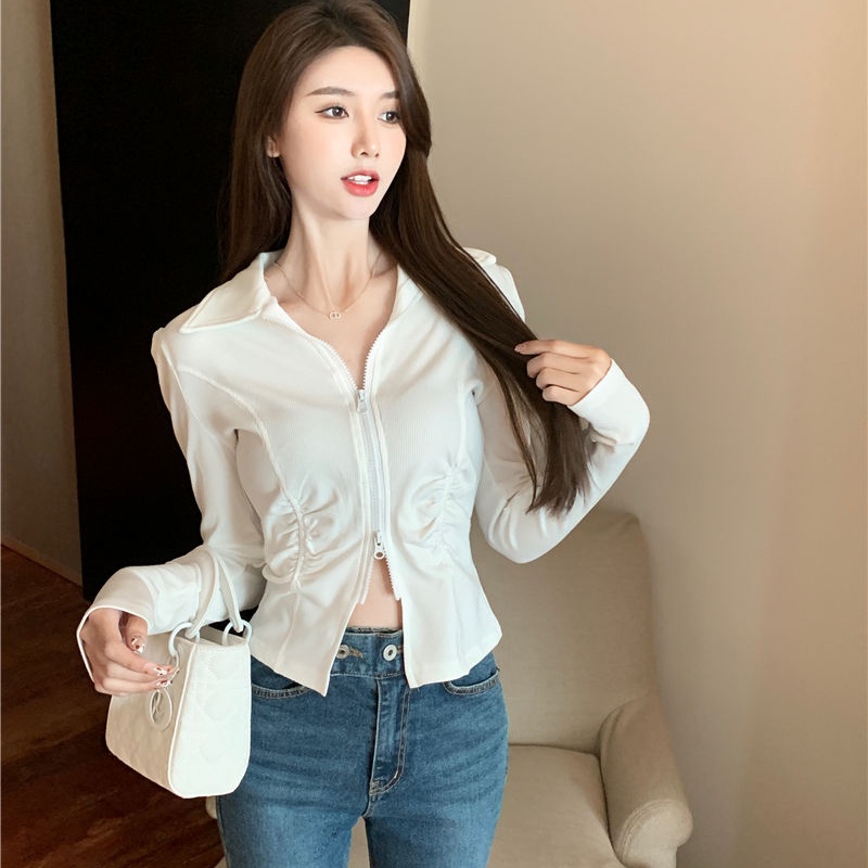 IELGY  Áo cardigan Tay Dài Cổ Chữ V Dáng Ôm Thời Trang Dành Cho Nữ