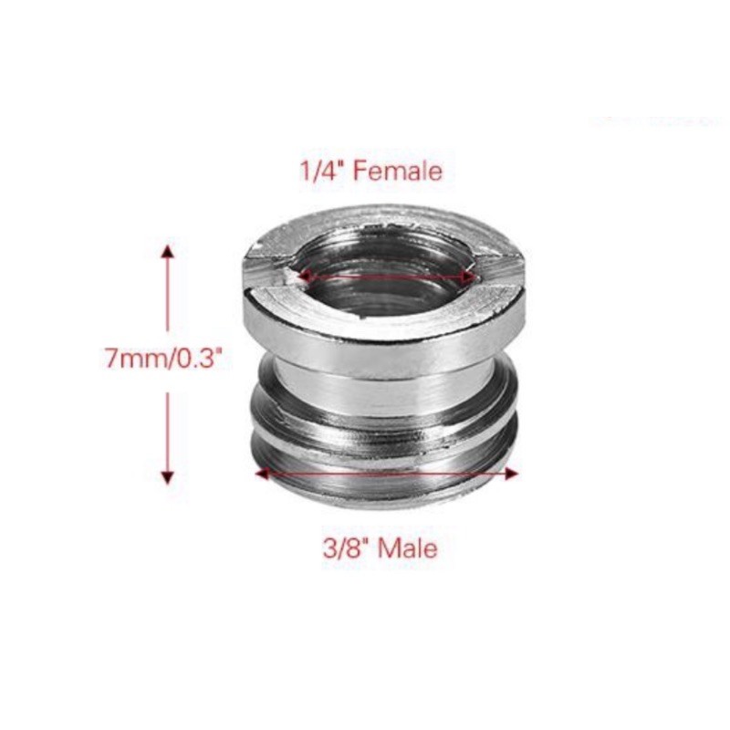 Ốc chuyển đổi vít 1/4 sang male 3/8 cho máy ảnh