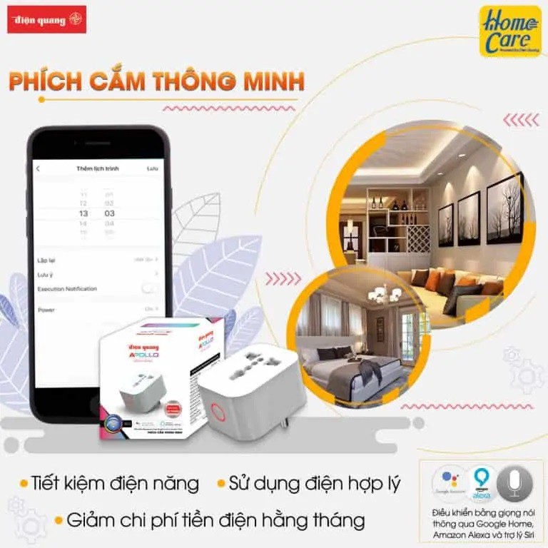 [Smart Điện Quang] Phích Cắm Thông Minh Apollo ĐQ SP1.1 01 Wifi, Bảo Hành 18 Tháng - HÀNG CHÍNH HÃNG