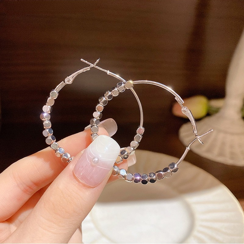 Khuyên Tai Nữ Hình Tròn Lớn Phong Cách vintage Hàn Quốc