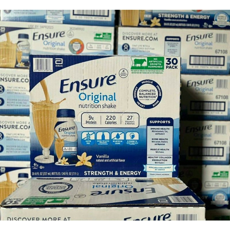 Thùng 30 chai sữa Ensure nước Original Nutrition Shake hương vanilla  siêu ngon của Mỹ