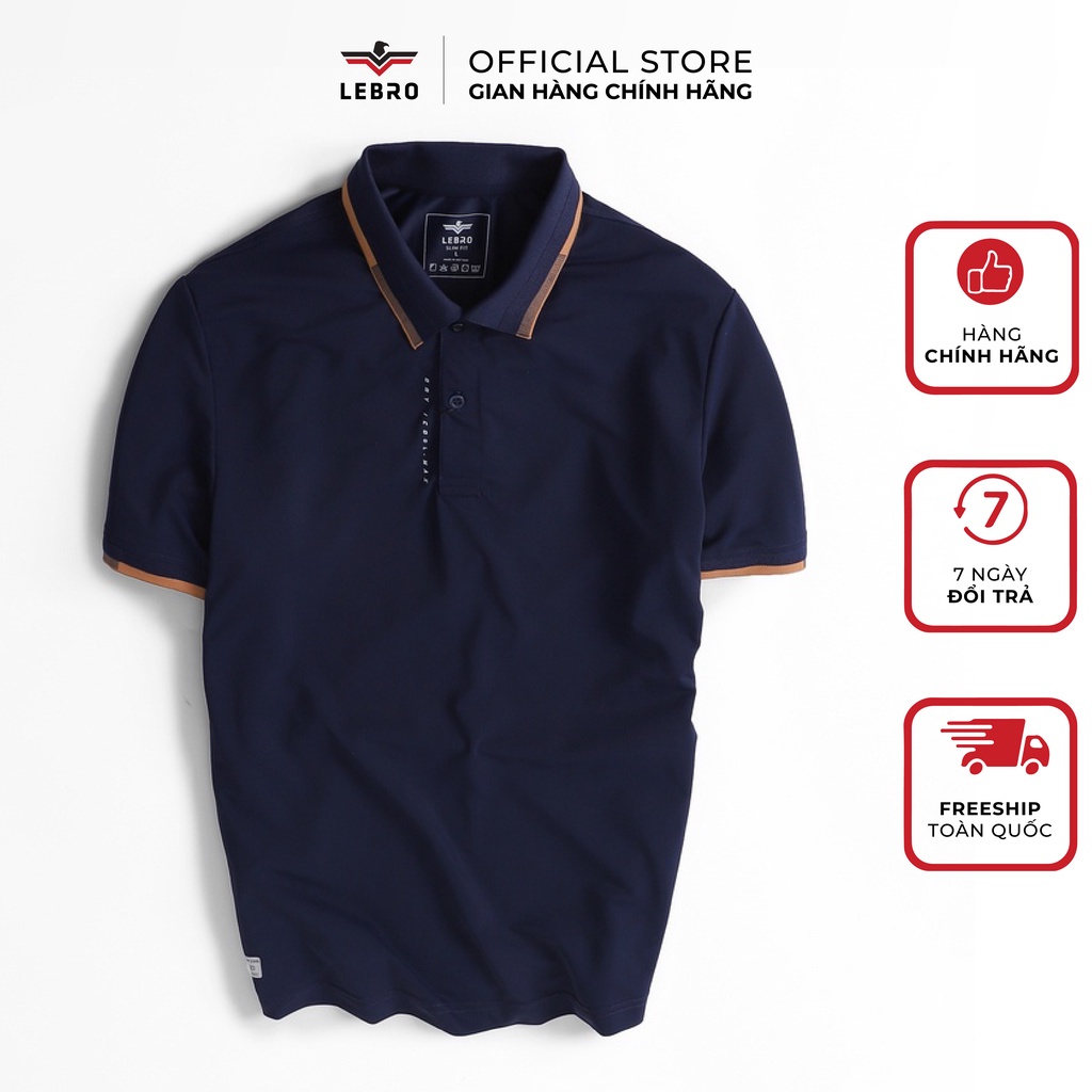 Áo polo nam LEBRO thun lạnh aircool thể thao thấm hút nhanh bền màu không nhăn co giãn form slimfit L122TPF22-101