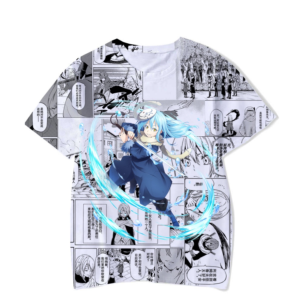 Áo thun tay ngắn dáng rộng in hình anime That Time I Got Reincarnated a Slime